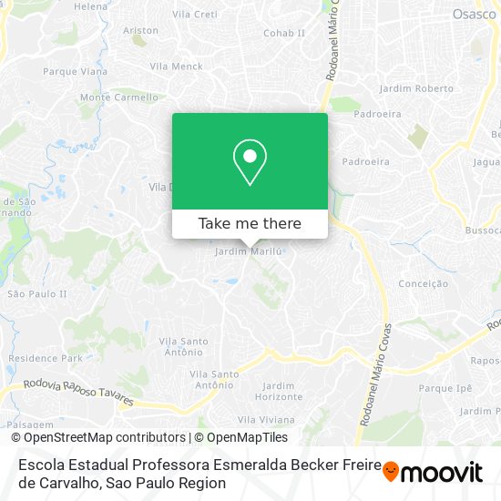 Mapa Escola Estadual Professora Esmeralda Becker Freire de Carvalho