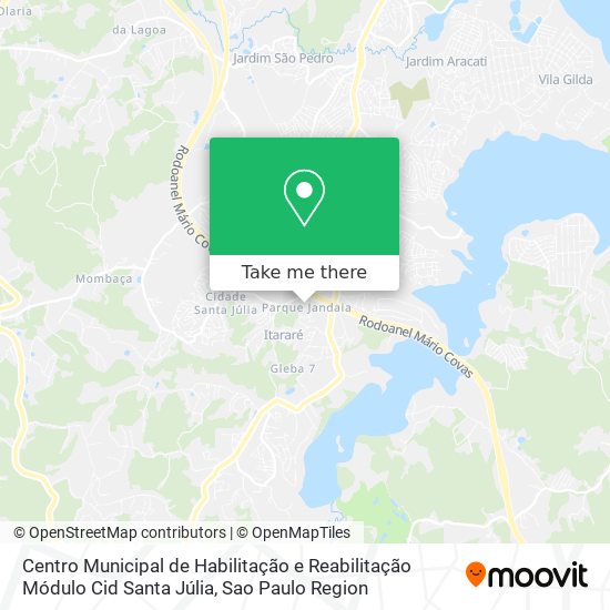 Mapa Centro Municipal de Habilitação e Reabilitação Módulo Cid Santa Júlia