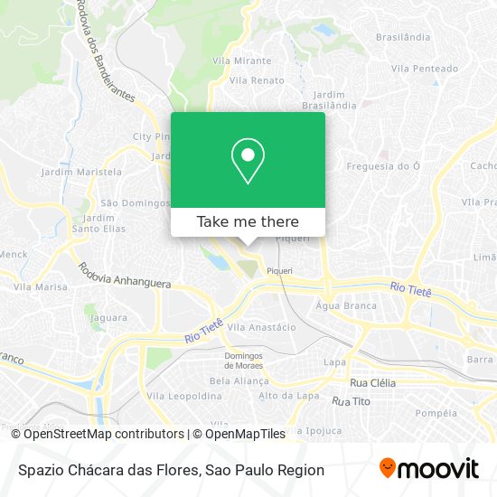 Spazio Chácara das Flores map