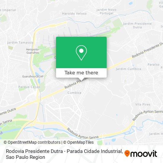 Mapa Rodovia Presidente Dutra - Parada Cidade Industrial