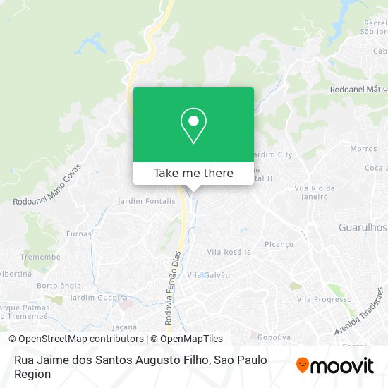 Mapa Rua Jaime dos Santos Augusto Filho