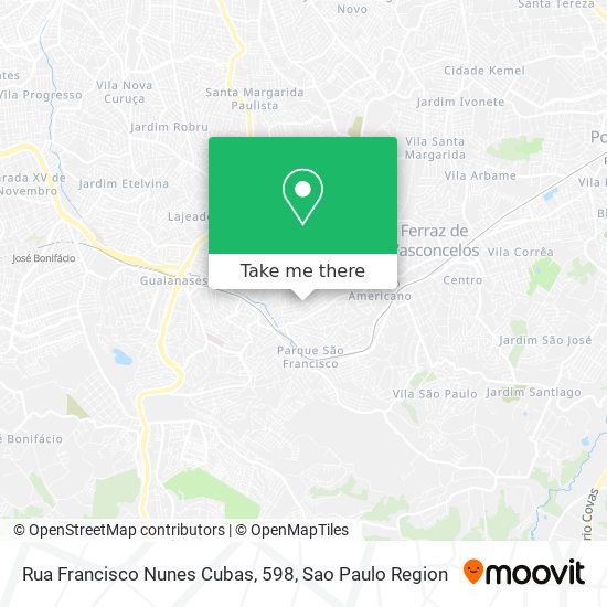 Rua Francisco Nunes Cubas, 598 map