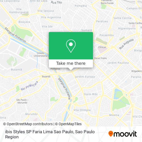 ibis Styles SP Faria Lima Sao Paulo map