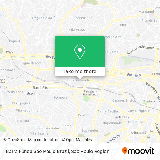 Mapa Barra Funda São Paulo Brazil