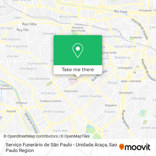 Serviço Funerário de São Paulo - Unidade Araça map