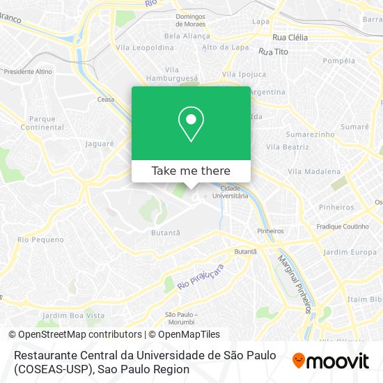 Mapa Restaurante Central da Universidade de São Paulo (COSEAS-USP)