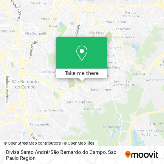 Divisa Santo André / São Bernardo do Campo map