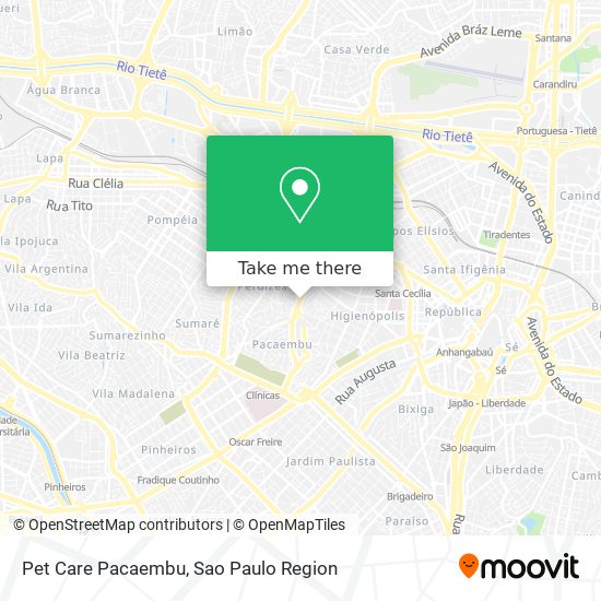 Pet Care Pacaembu map