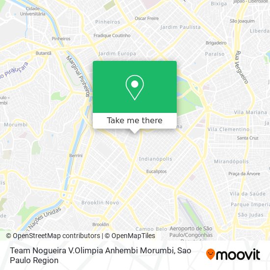 Mapa Team Nogueira V.Olimpia Anhembi Morumbi