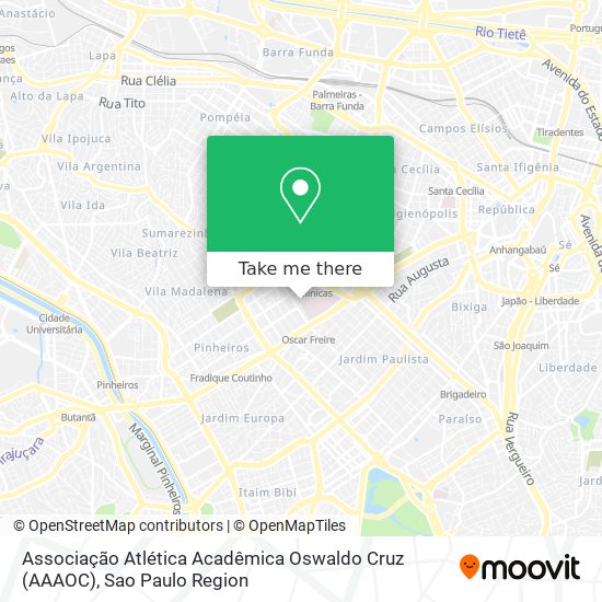 Mapa Associação Atlética Acadêmica Oswaldo Cruz (AAAOC)