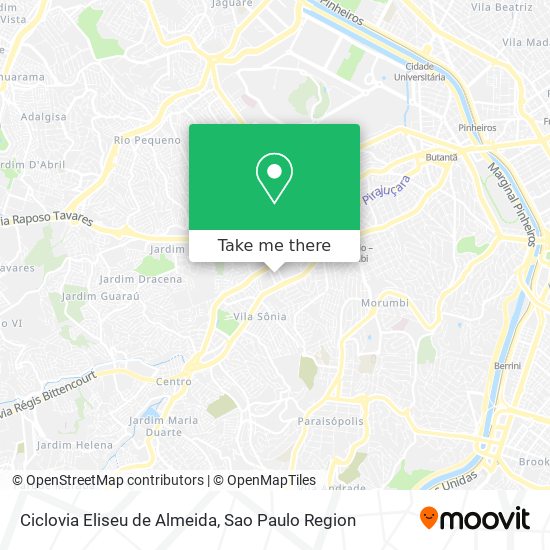 Ciclovia Eliseu de Almeida map