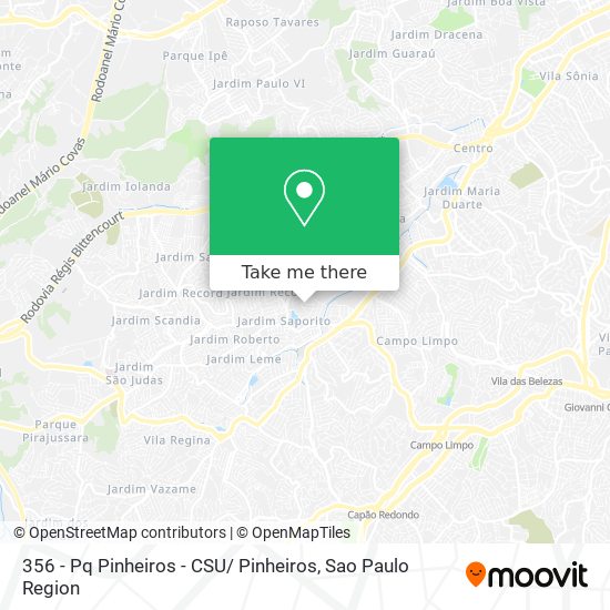 356 - Pq Pinheiros - CSU/ Pinheiros map