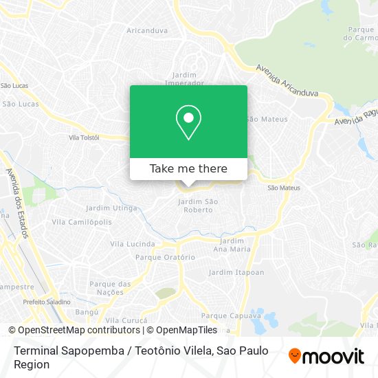 Terminal Sapopemba / Teotônio Vilela map