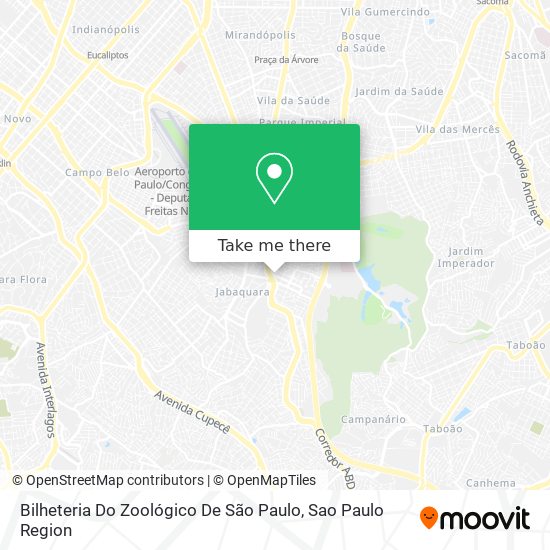 Bilheteria Do Zoológico De São Paulo map