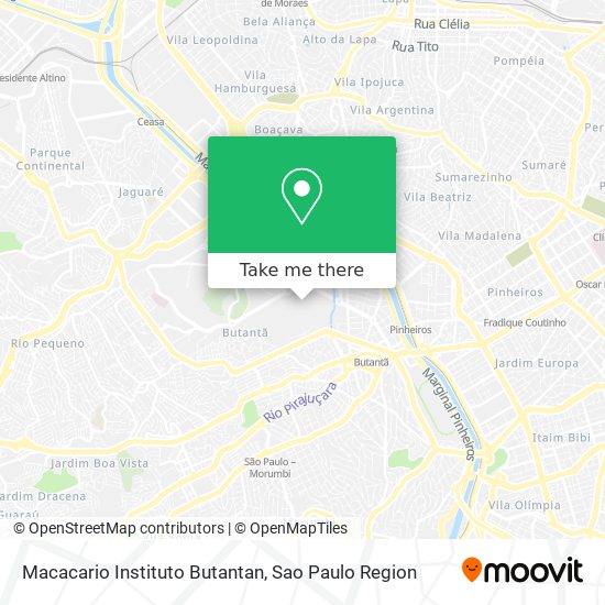 Macacario Instituto Butantan map