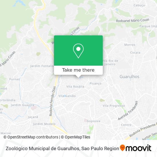 Mapa Zoológico Municipal de Guarulhos