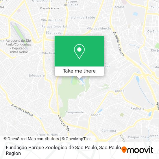 Mapa Fundação Parque Zoológico de São Paulo
