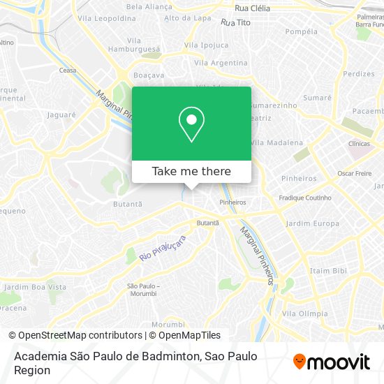 Mapa Academia São Paulo de Badminton
