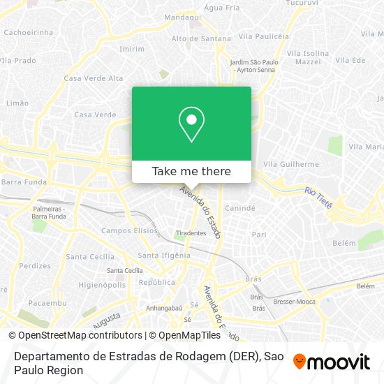 Departamento de Estradas de Rodagem (DER) map