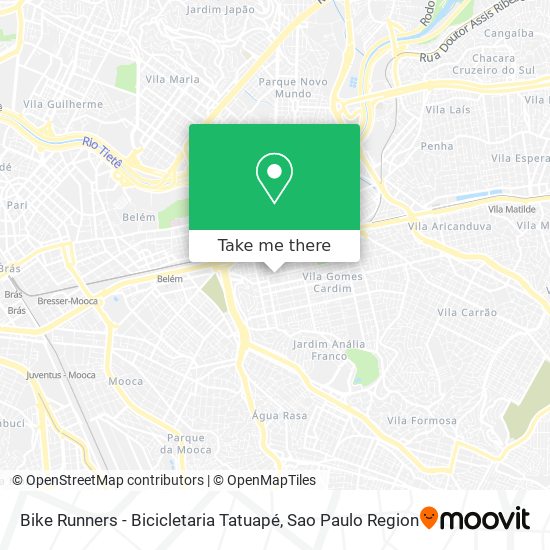 Bike Runners - Bicicletaria Tatuapé map