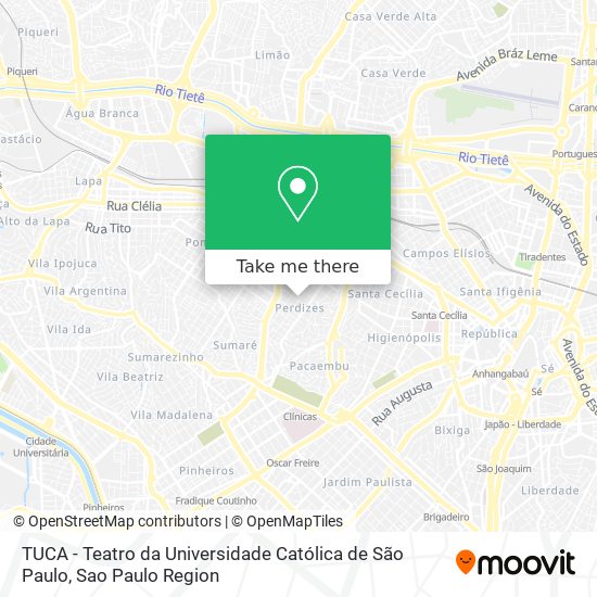 Mapa TUCA - Teatro da Universidade Católica de São Paulo