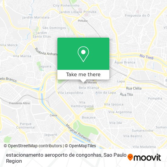 Mapa estacionamento aeroporto de congonhas