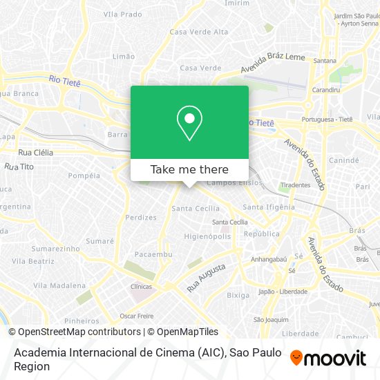 Mapa Academia Internacional de Cinema (AIC)