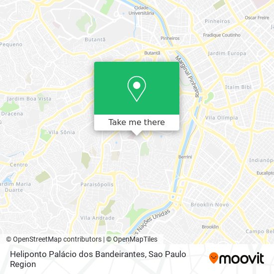 Heliponto Palácio dos Bandeirantes map