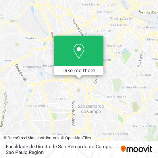 Mapa Faculdade de Direito de São Bernardo do Campo