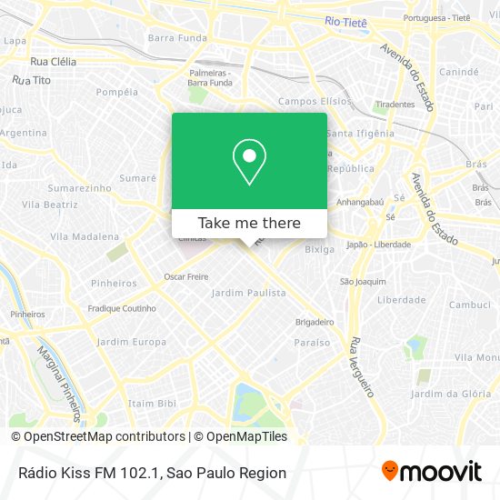 Rádio Kiss FM 102.1 map