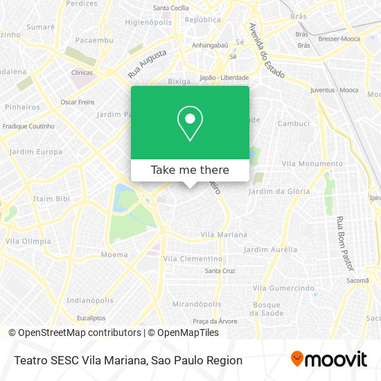 Mapa Teatro SESC Vila Mariana