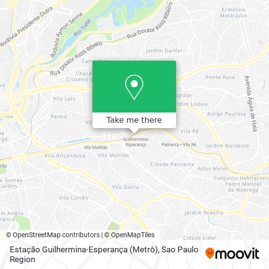 Mapa Estação Guilhermina-Esperança (Metrô)