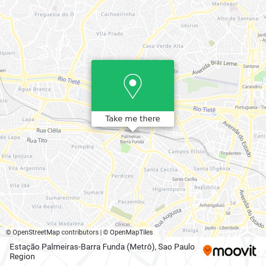 Mapa Estação Palmeiras-Barra Funda (Metrô)