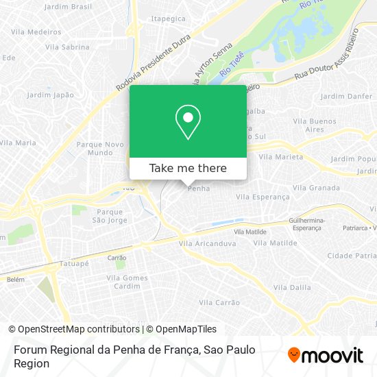 Forum Regional da Penha de França map