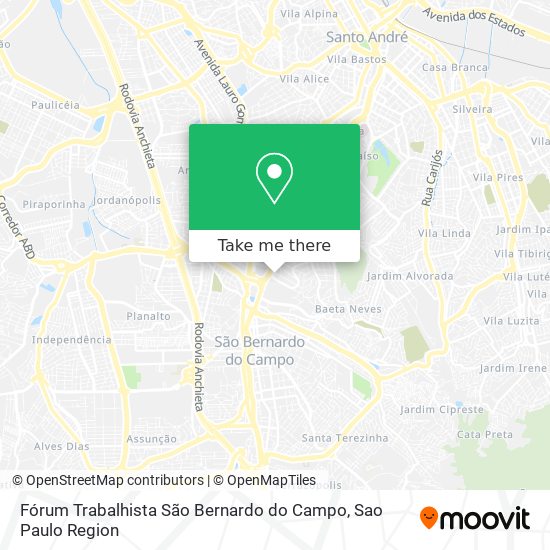 Mapa Fórum Trabalhista São Bernardo do Campo