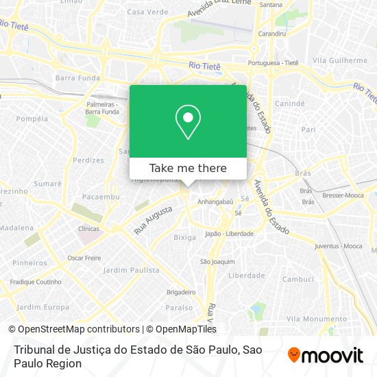 Mapa Tribunal de Justiça do Estado de São Paulo