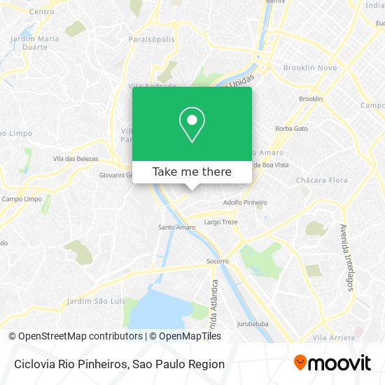 Ciclovia Rio Pinheiros map