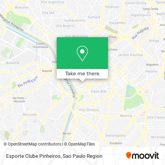Mapa Esporte Clube Pinheiros