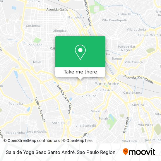 Mapa Sala de Yoga Sesc Santo André