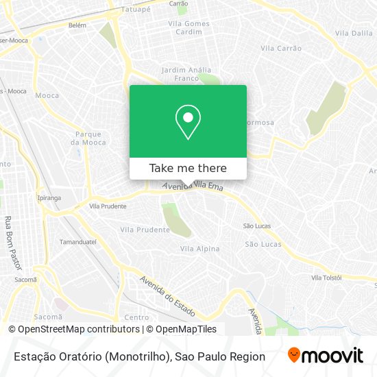 Estação Oratório (Monotrilho) map