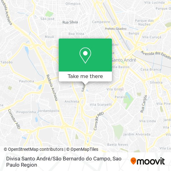 Divisa Santo André / São Bernardo do Campo map