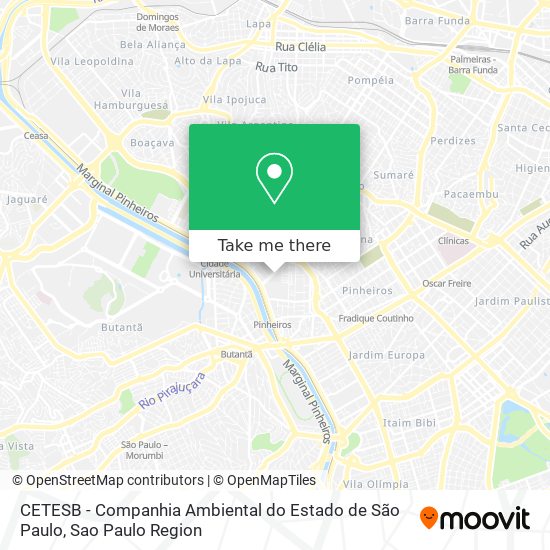 CETESB - Companhia Ambiental do Estado de São Paulo map