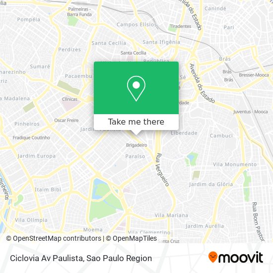Ciclovia Av Paulista map