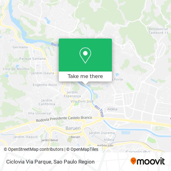 Ciclovia Via Parque map