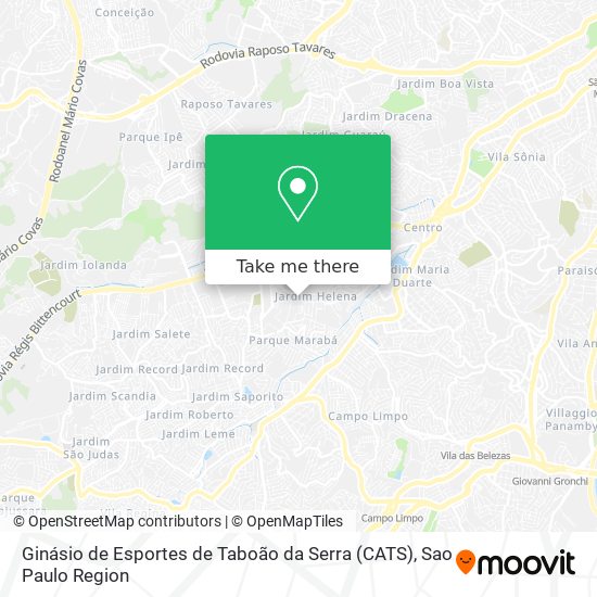 Mapa Ginásio de Esportes de Taboão da Serra (CATS)