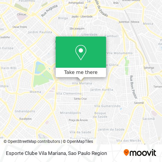 Mapa Esporte Clube Vila Mariana