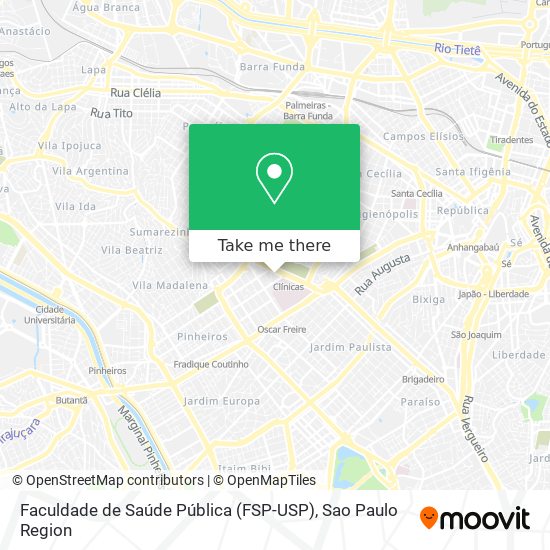 Mapa Faculdade de Saúde Pública (FSP-USP)