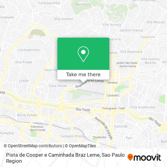 Mapa Pista de Cooper e Caminhada Braz Leme