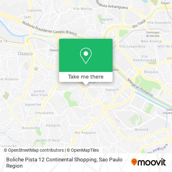 Boliche Pista 12 Continental Shopping map