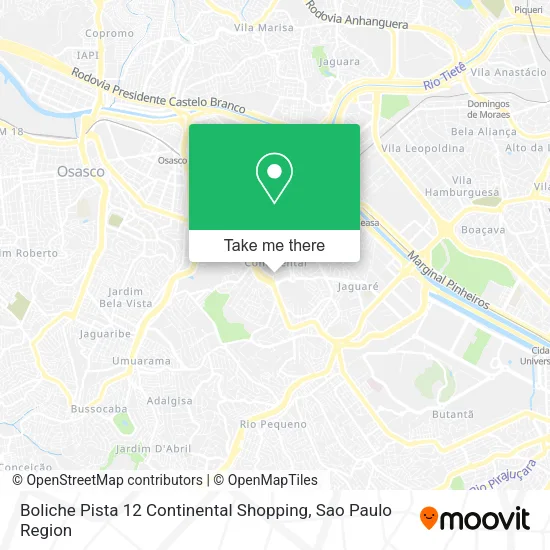 Boliche Pista 12 Continental Shopping map